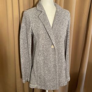 Eileen Fisher Black and White Boucle Textured Knit Cardigan Sweater Coat XS